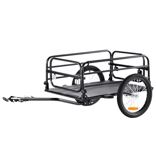 Heavy-Duty Bike Cargo Trailer - 160 lbs Load Capacity, Foldable