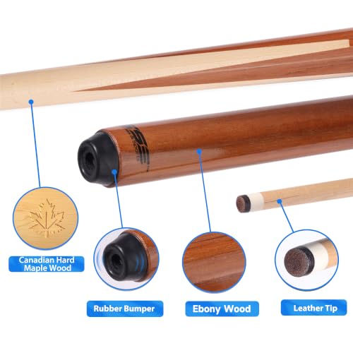 36-Inch Canadian Maple Shorty Pool Cue Stick - Solid Hardwood