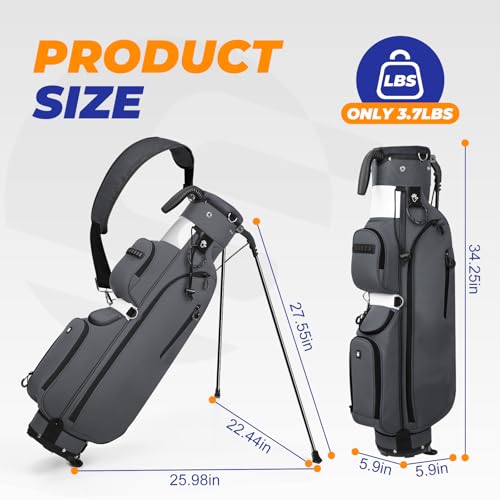 Lightweight Golf Stand Bag with 3-Way Dividers - Weatherproof