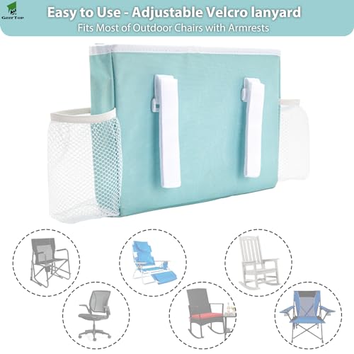 GEERTOP Ultralight Beach Chair Cup Holder Organizer with 2 Side Pockets