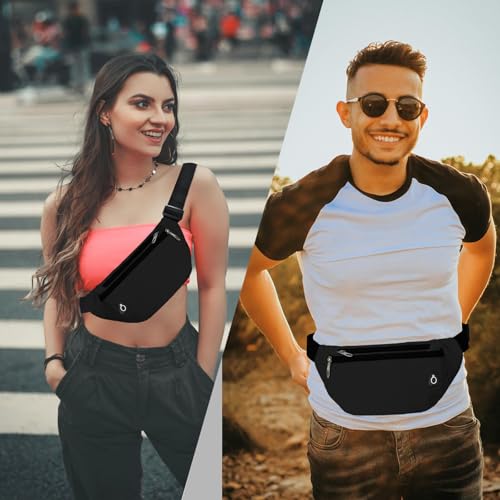Water-Resistant Fanny Pack for Travel & Hiking - Black
