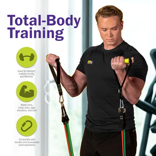 Adjustable Resistance Band System - 450 lbs Home Gym Kit