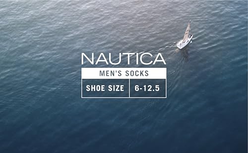 Nautica Men's Cushioned Moisture-Wicking Athletic Quarter Socks 6 Pack, Brown/Navy/Black 6-12.5