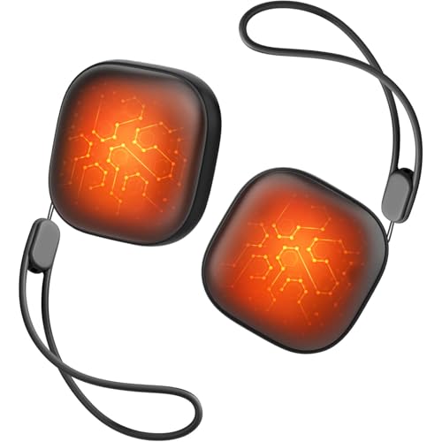 Okayice Black Rechargeable Magnetic Hand Warmers 2 Pack, Portable Electric Heating, Slim & UL Certified for Outdoor & Gifts