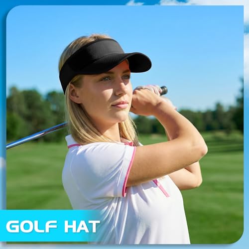 Lightweight Quick-Dry Sun Visor Hat - Black | UPF 50+ for Sports