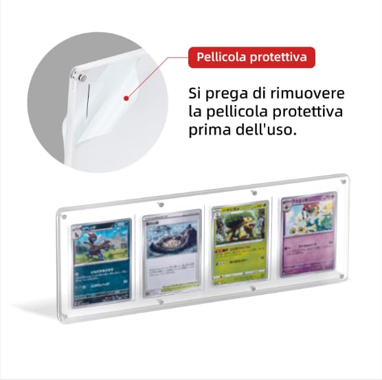 Universal Magnetic Acrylic Game Card Case - 4 Slot Holder for Standard Cards