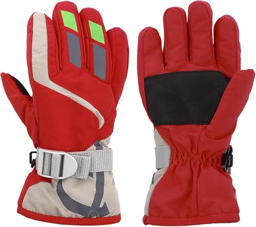 Kids Cold-Weather Ski Gloves for Toddlers 3T-6T - Red