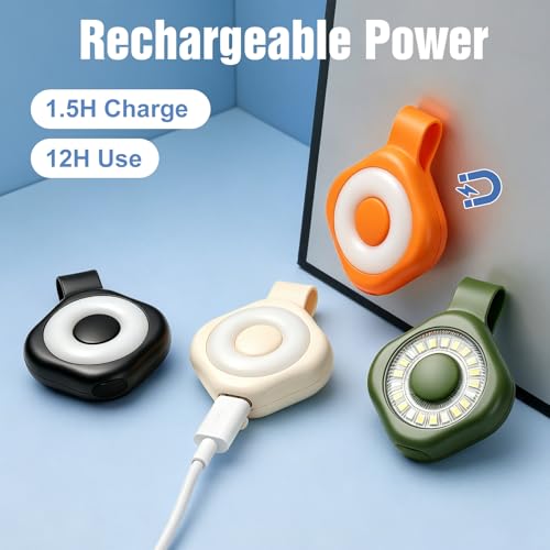 Rechargeable Nurse Clip-On Light with 3 Color Modes - F-Black