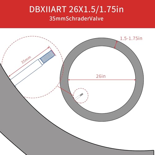 2PCS Heavy Duty Bike Inner Tubes 26x1.5/1.75 Schrader Valve - Compatible with Mountain & City Bikes