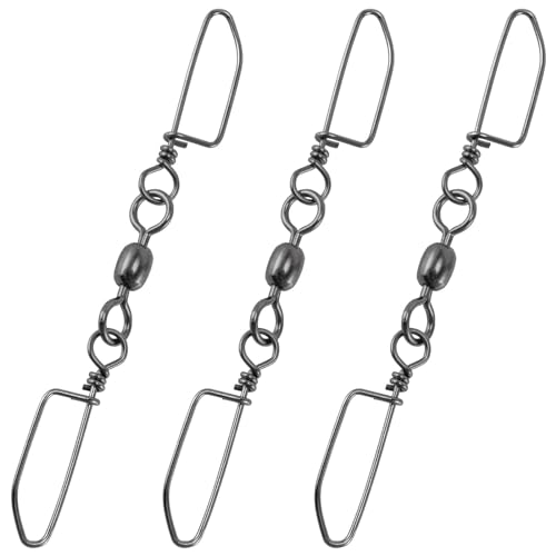 Alwonder 30-Pack Heavy-Duty Stainless Steel Double Snap Swivels for Saltwater Fishing - Model 4-121LB