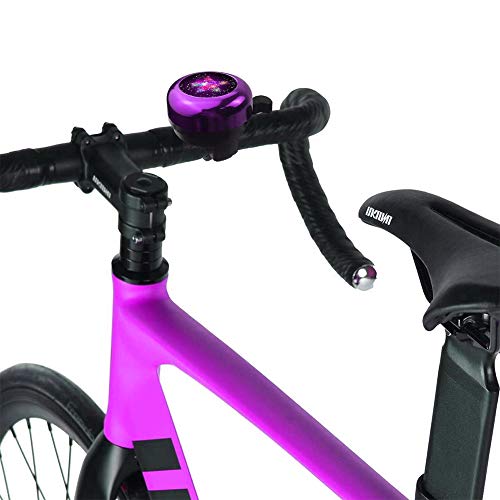 Kids Aluminum Bike Bell - Cute Purple Star Design, Clear Sound