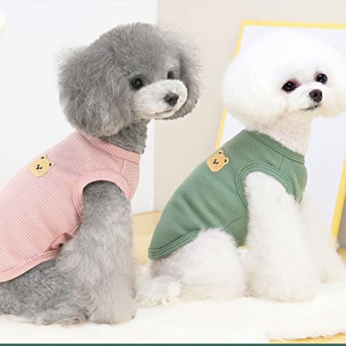 Dog Shirt Summer Lightweight Cotton Pet T-Shirt Set - Medium / 2PCS Yellow & Green