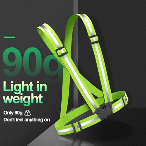 High Visibility Reflective Running Vest - Adjustable Safety Gear for Jogging, Biking, Walking