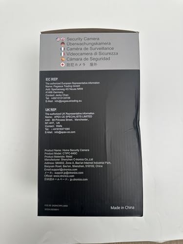 Ctronics 4K 8MP Security Camera Outdoor, PTZ Camera WiFi 2.4/5GHz, AI Human/Vehicle/Pet Detection, Auto Tracking, Color Night Vision, Red & Blue Light Alarm, IP66/Metal