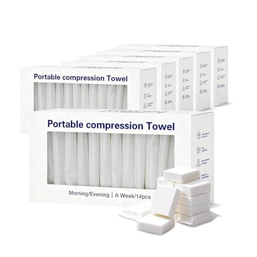 YHAUCART 84Pcs Portable Compressed Towels - Thick, Soft, Reusable Face & Travel Towels