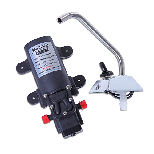 12V RV Water Pump 1GPM 35PSI Diaphragm Self-Priming Quiet