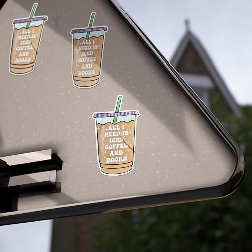 All I Need is Iced Coffee & Spicy Books Sticker - 2in