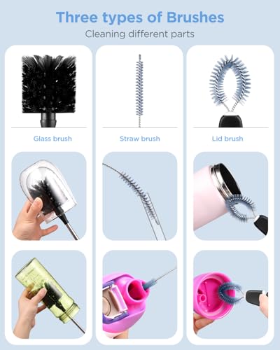 Black EasyAcc Water Bottle Cleaner Brush Set, 3 Pack for Hydroflask & More
