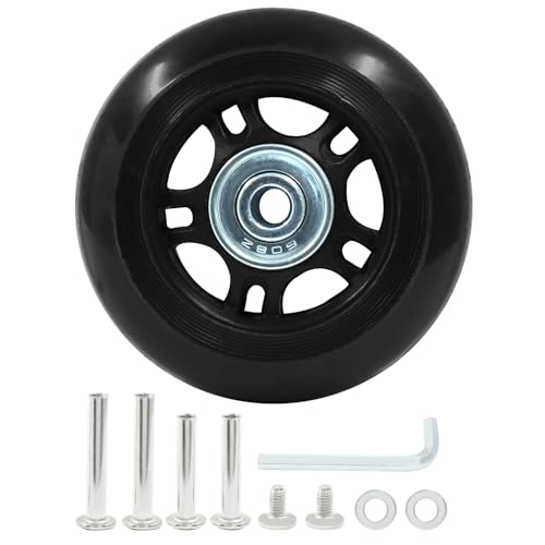70mm x 24mm Suitcase Replacement Wheels - 2 Pack Black
