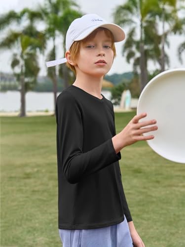 Boys Long Sleeve Athletic T-Shirt - Dry Fit V-Neck Performance Top