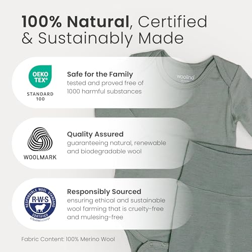 Woolino Merino Wool Base Layer for Kids - 2-3 Years Honey - Soft Thermal Top