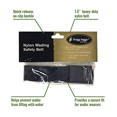 Adjustable Wading Belt with Quick-Release Buckle - Black