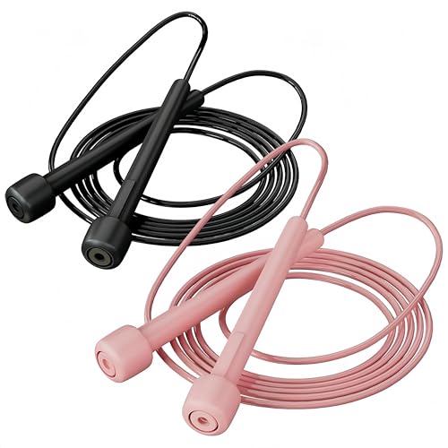 2PCS Jump Rope Set for Fitness - Black & Pink