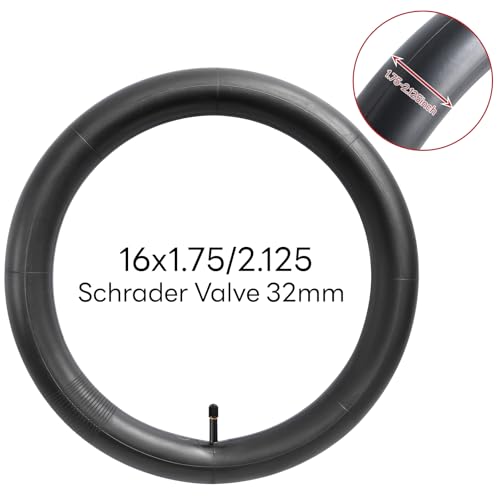 16 x 1.75-2.125 Bike Inner Tube - Reliable Schrader Valve Replacement