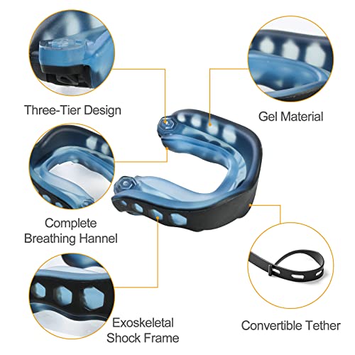 2-Pack Youth Sports Mouthguard with Strap - Blue