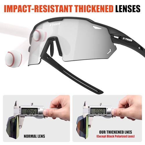 Polarized Cycling Glasses with 5 Interchangeable Lenses - Black