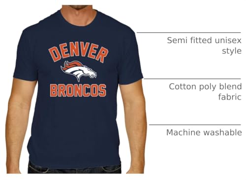 Denver Broncos NFL Gameday Cotton Blend T-Shirt 4X-Large Navy Men Women
