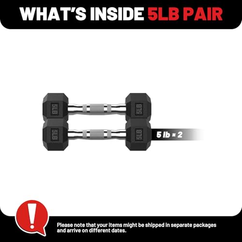 Papababe 5 Pair Chrome Handle Dumbbell Set 2.5-100lb for Home Gym