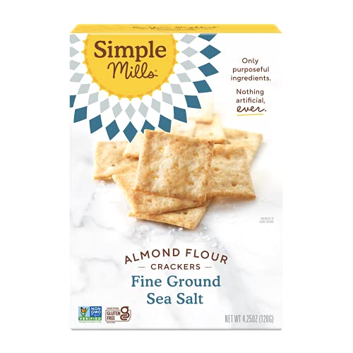 Simple Mills Almond Flour Crackers - Fine Ground Sea Salt, 4.25 Oz