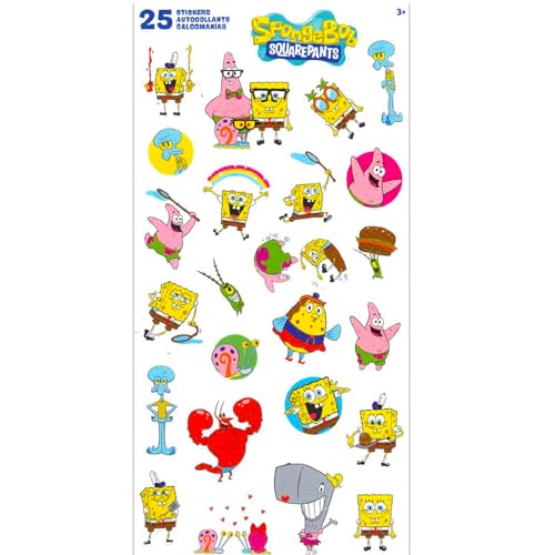 Nickelodeon SpongeBob SquarePants Kids Water Bottle Set - 16.5 Oz Reusable Plastic Drink Bottle with Stickers & Door Hanger