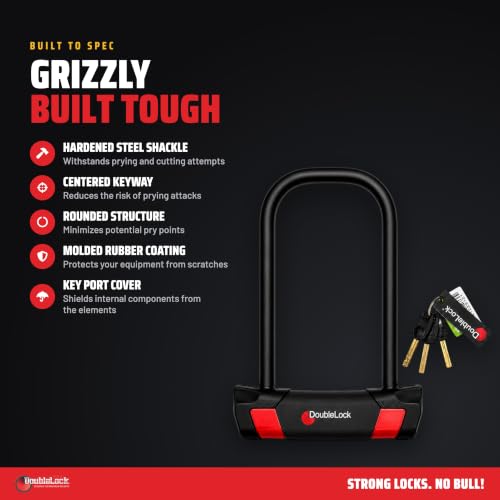 Grizzly U-Lock Heavy-Duty Bike Lock for Bicycles & Scooters