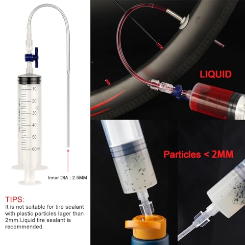 Tubeless Sealant Injector with Valve Core Tool - Blue