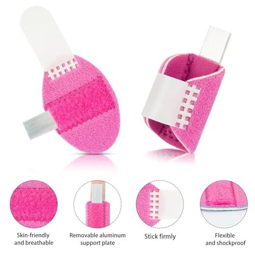 Finger Splints for Trigger Finger - 6 Pcs Set (Pink, Grey, Blue, Black, Rose Red)
