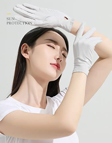 Unisex UV Protection Sunblock Gloves - Full Finger Touchscreen - Grey Medium