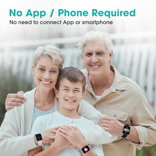 Pedometer Watch for Seniors - White, IP68 Waterproof Fitness Tracker, Heart Rate & Sleep Monitor