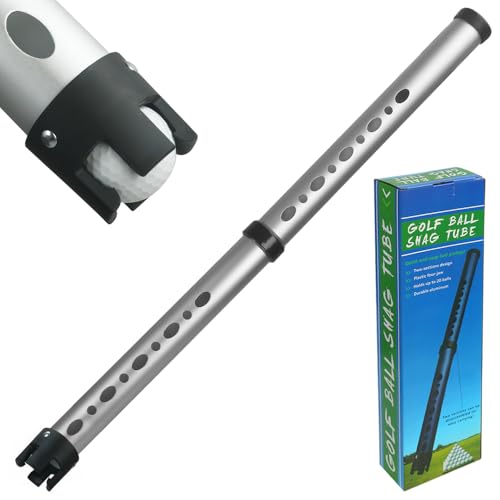 LOVACE Silver Aluminum Golf Ball Retriever, 34.8-Inch, Holds 20 Balls