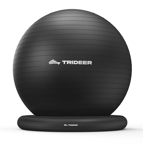 Yoga Ball Chair with Base for Office & Pregnancy - Black L (23-26in)