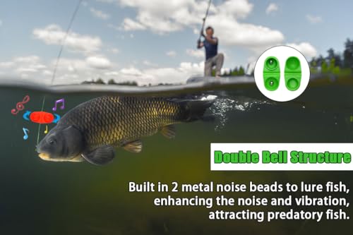 Catfish Rattle Bells - Fishing Attractor with Double Rattles, 40 Pcs in 4 Colors