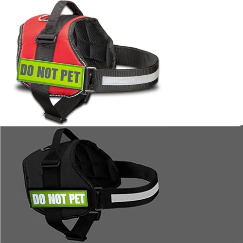Reflective DO NOT PET Patch for Service Dogs - 2 Pack, Green