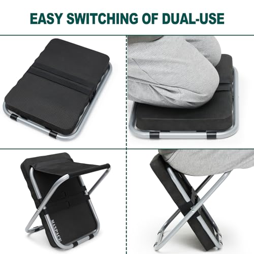 MAXPACE Garden Kneeling Pad and Foldable Gardening Stool 2 in 1, Extra Thick Soft Water-Resistant Comfortable Durable Foam Knee Pad Mat Cushion Garden Kneeler and Seat for Gardening, Mechanics, Work