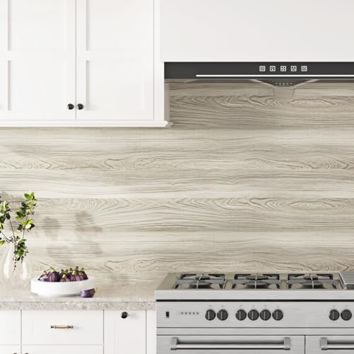Wallercity Light Brown Wood Contact Paper Self Adhesive Wood Peel and Stick Wallpaper Wooden Contact Paper Counter Top Peel and Stick Waterproof Vinyl Wrap for Bathroom Kitchen Countertops 15.8¡±x78.7¡±