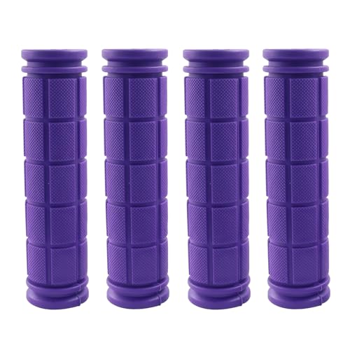 Purple Bicycle Handlebar Grips - 4 Pack Rubber Replacement