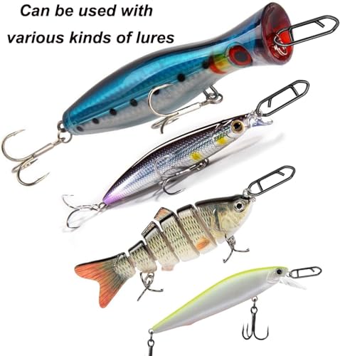 50pcs Stainless Steel Fishing Speed Clips - 0.98in 125lb Quick Change Snap