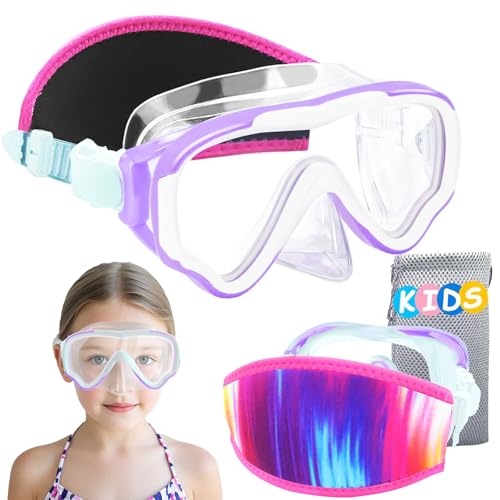 Vvinca Goggles for Kids 6-14，Snorkel mask Swim with Nose Cover