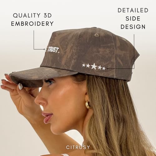 CITRUSY In God We Trust Camo Low Profile Snapback Hat - Unisex Hiking & Fishing Cap