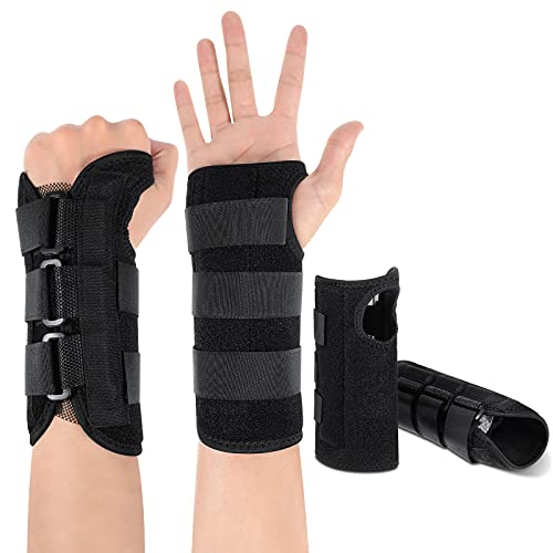 SATINIOR Carpal Tunnel Wrist Brace with Splint, Right & Left Hand, Black